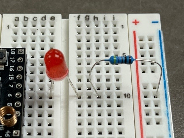 Image of red LED connection